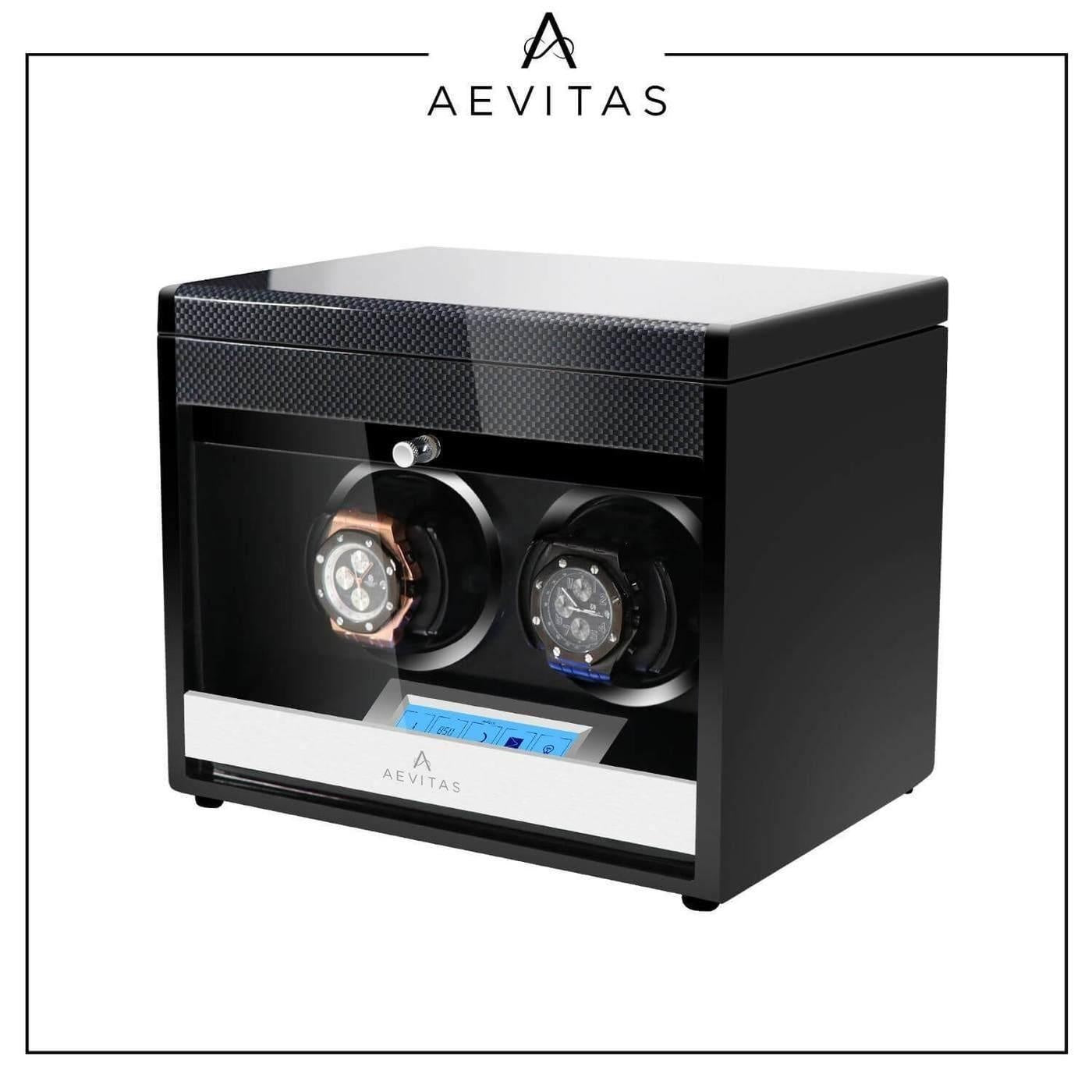 Automatic 2 Watch Winder in Carbon Fibre Finish by Aevitas