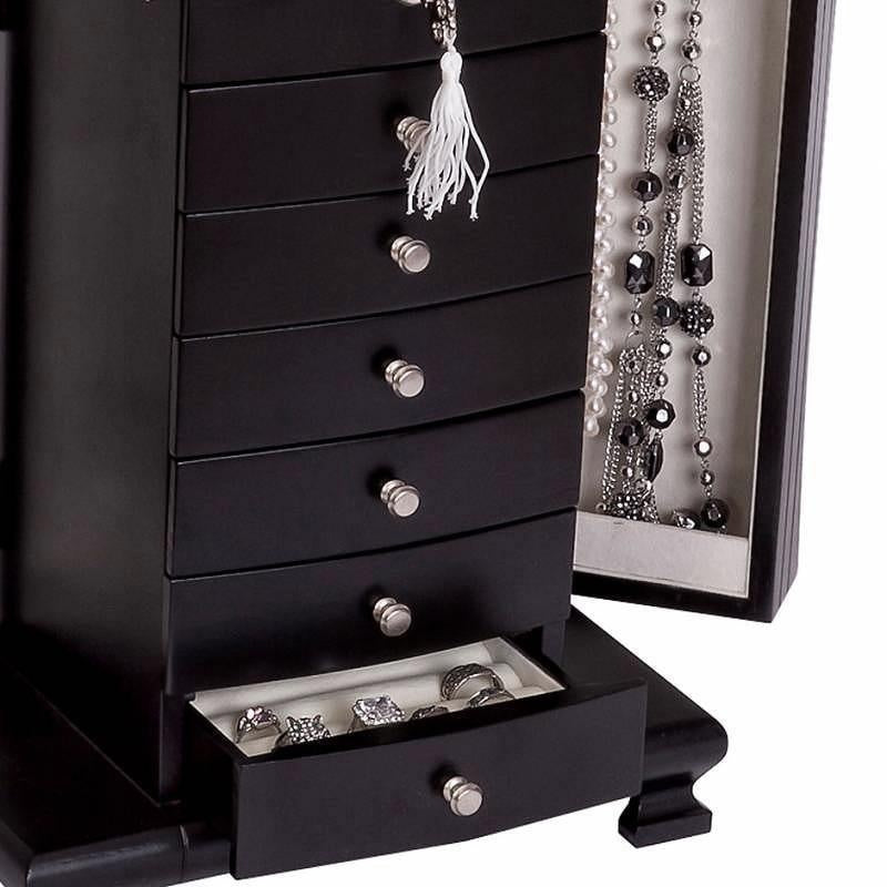 Hour Glass Black Java Finish Wooden Jewellery Box - Layla by Mele & Co