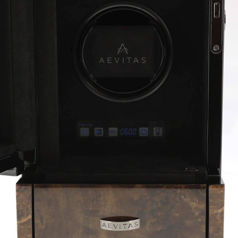 4 Watch Winder Dark Burl Wood Finish the Tower Series by Aevitas