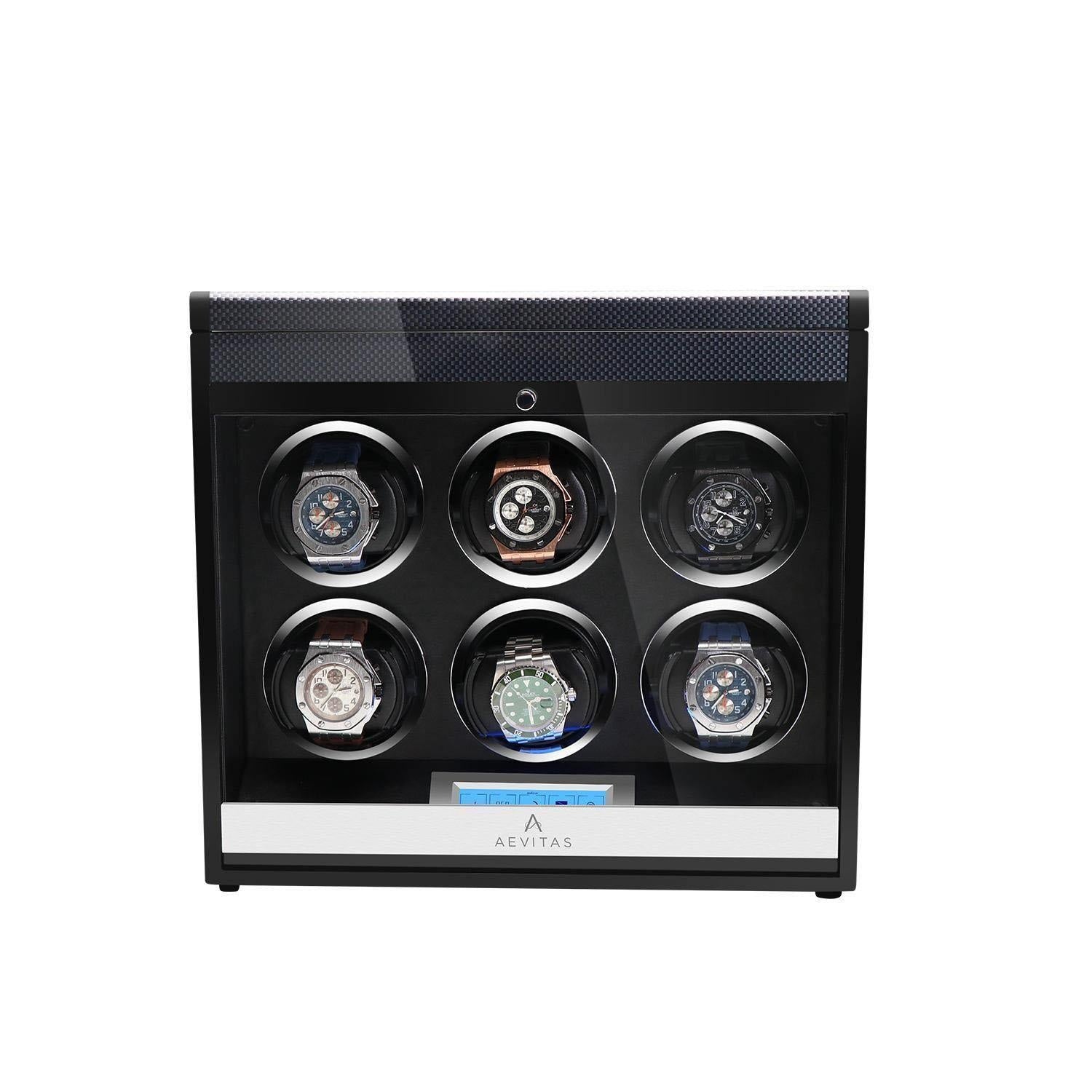 Aevitas Watch Winder for Six Automatic Watches in Carbon Fibre