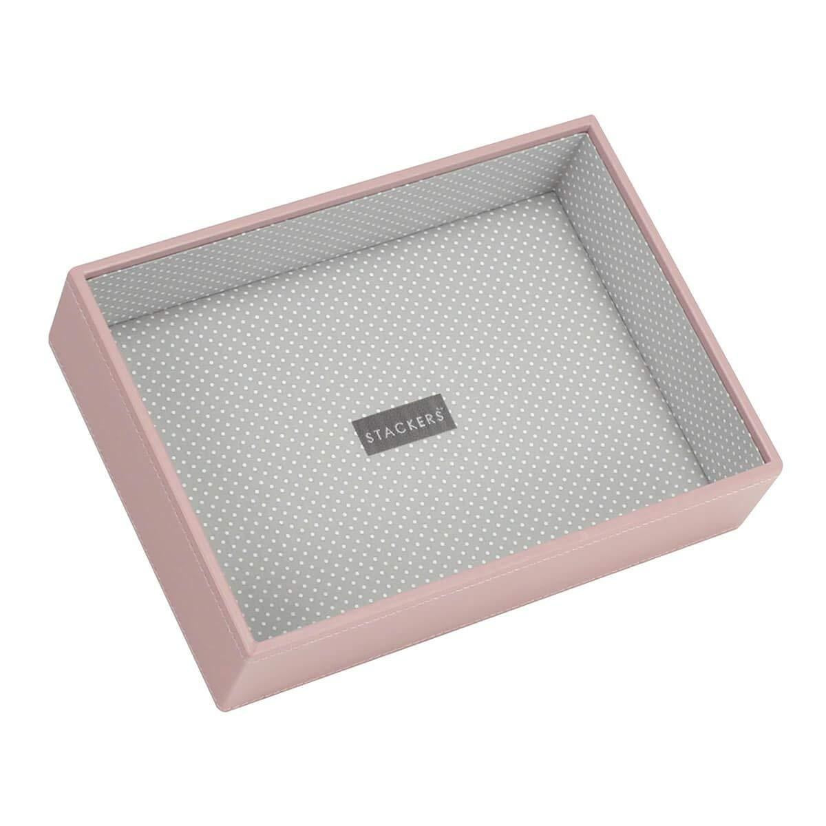Soft Pink Classic Size Stackers Jewellery Box Deep Open Tray