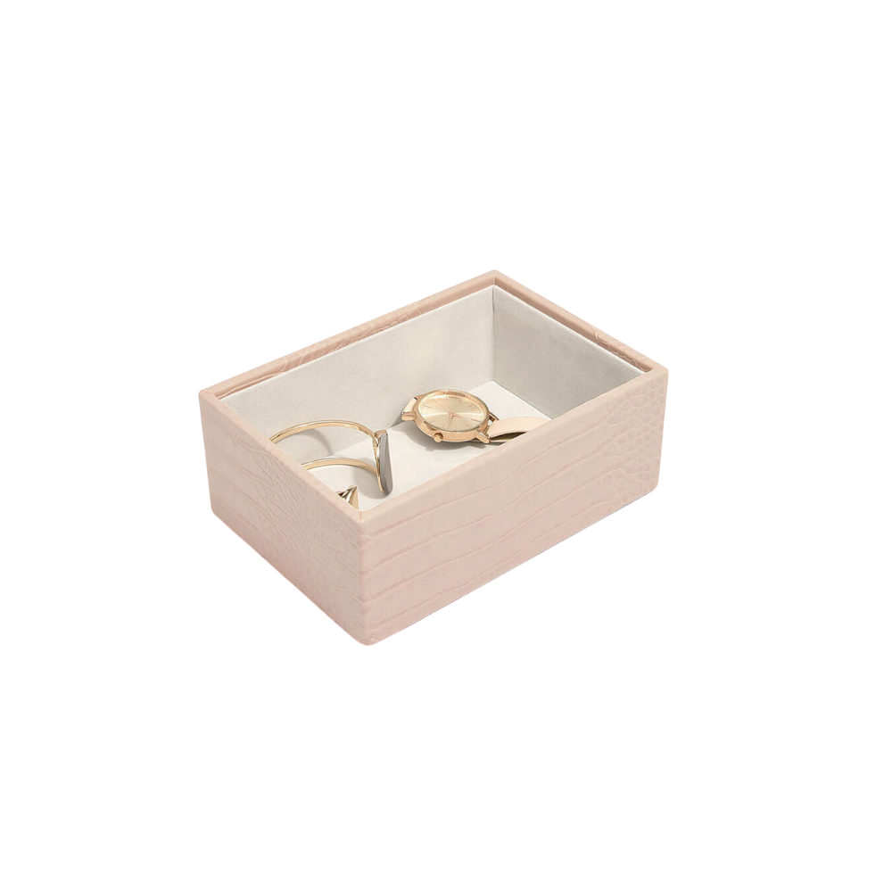 Stackers Pastel Pink Croc Mini Jewellery Box Chunky Jewellery Layer