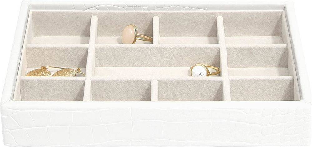 Stackers Chalk White Croc Mini Jewellery Box Trinkets Layer