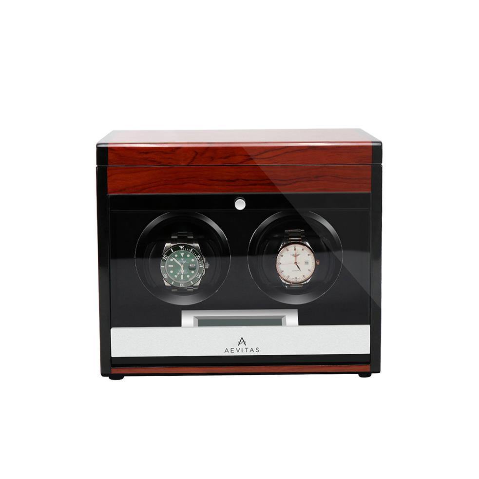 Automatic 2 Watch Winder in Mahogany Finish by Aevitas