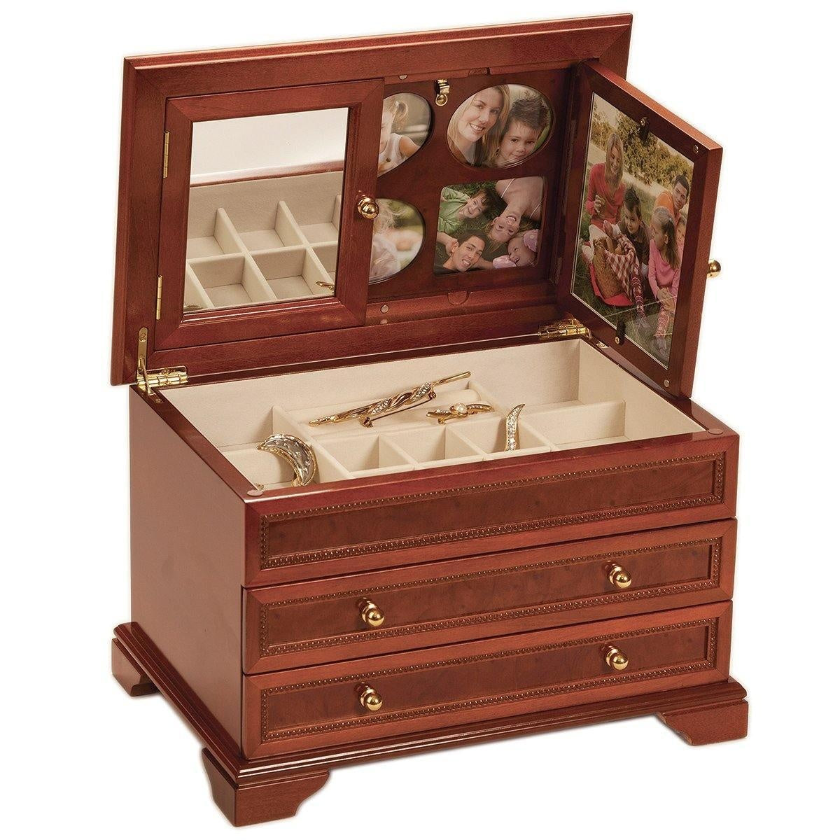 Mele &amp; Co Extra Large Memories Jewellery Box with Printed Inlay