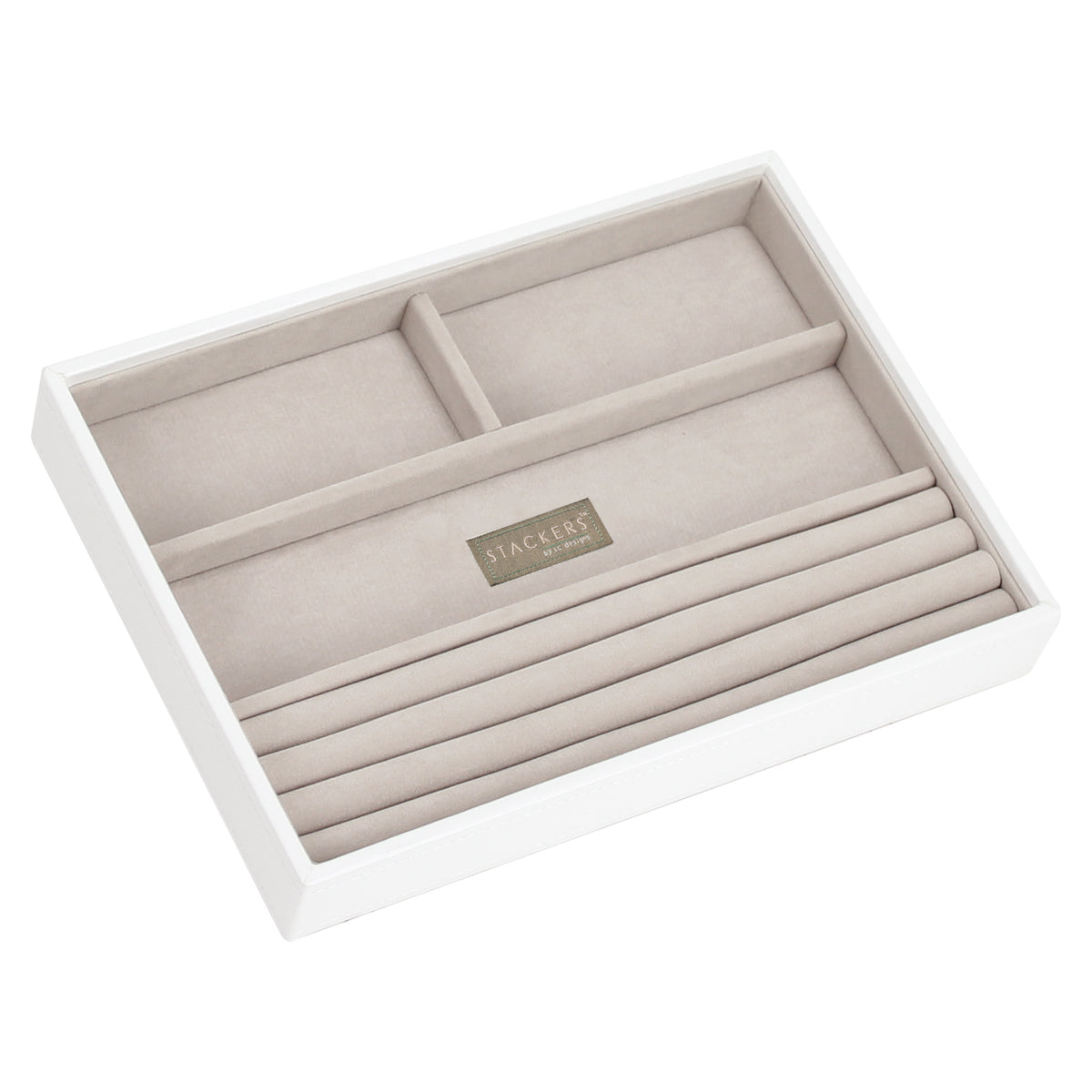 White Premium Stackers Jewellery Box Rings layer Tray