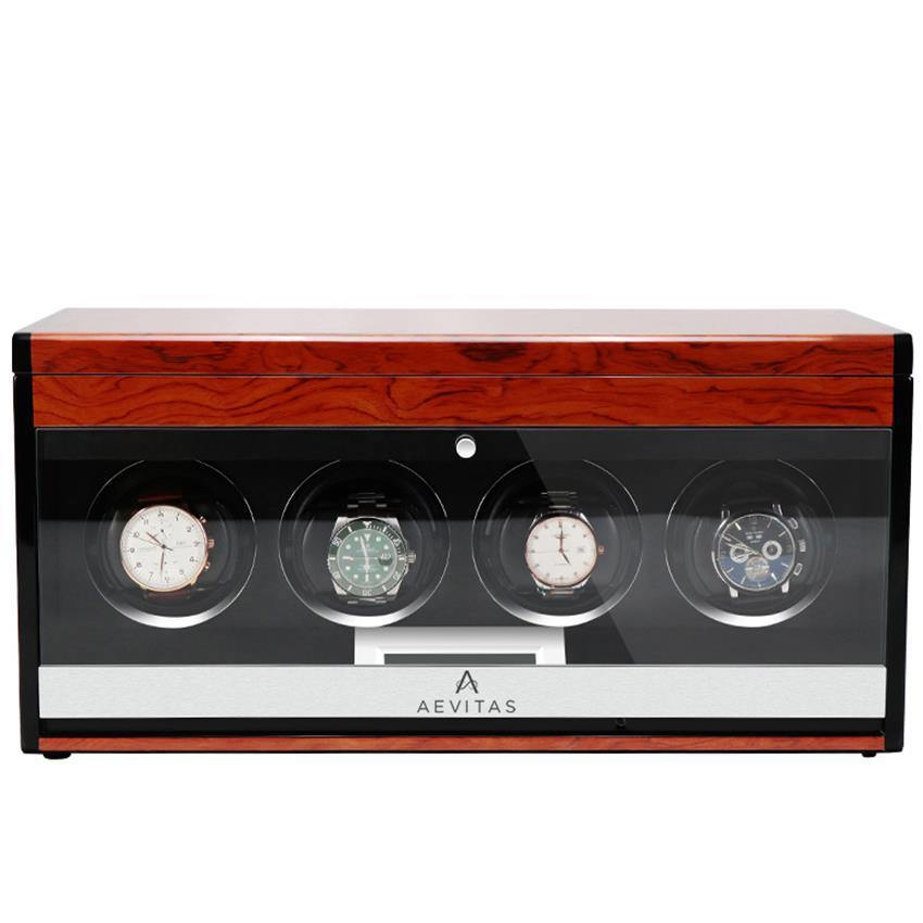 Automatic 4 Watch Winder in Mahogany Finish by Aevitas