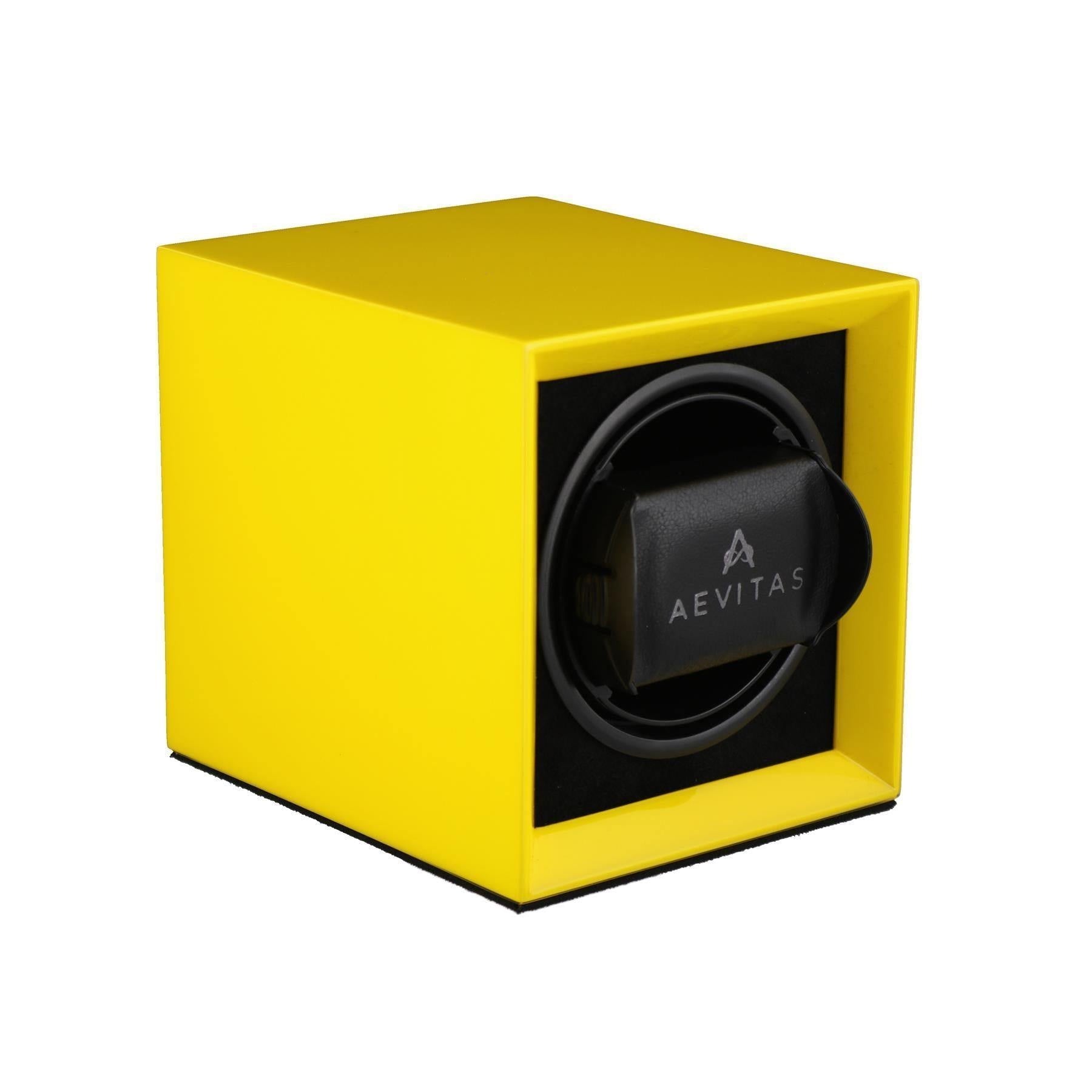 Watch Winder for 1 Automatic Watch in Yellow Mains or Battery by Aevitas