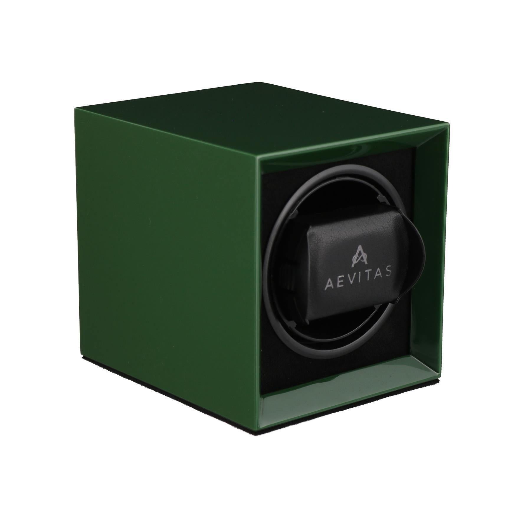 Watch Winder for 1 Automatic Watch in Green Mains or Battery by Aevitas