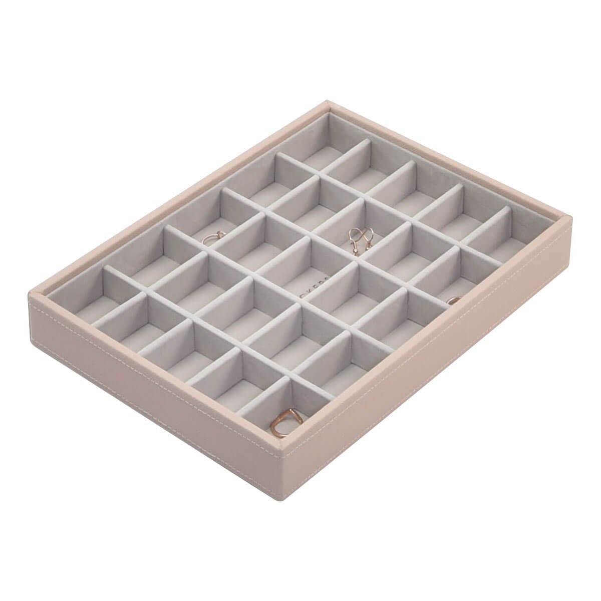 Blush Pink Classic Size Stackers Jewellery Box 25 small compartment tray