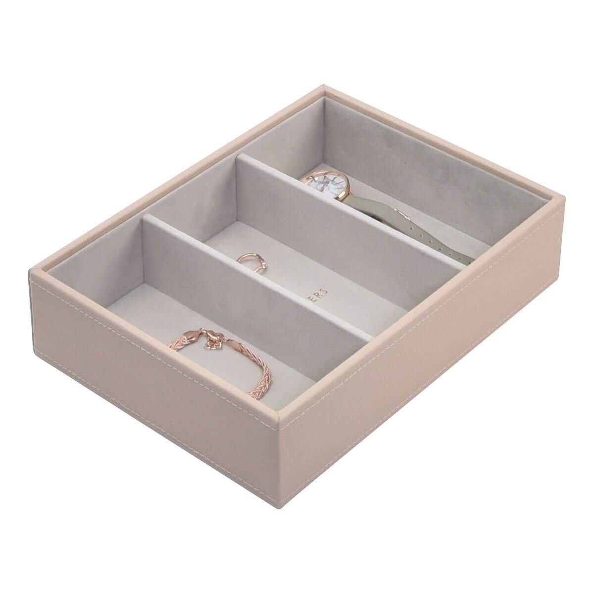 Blush Pink Stackers Jewellery Box 3 Deep Sections
