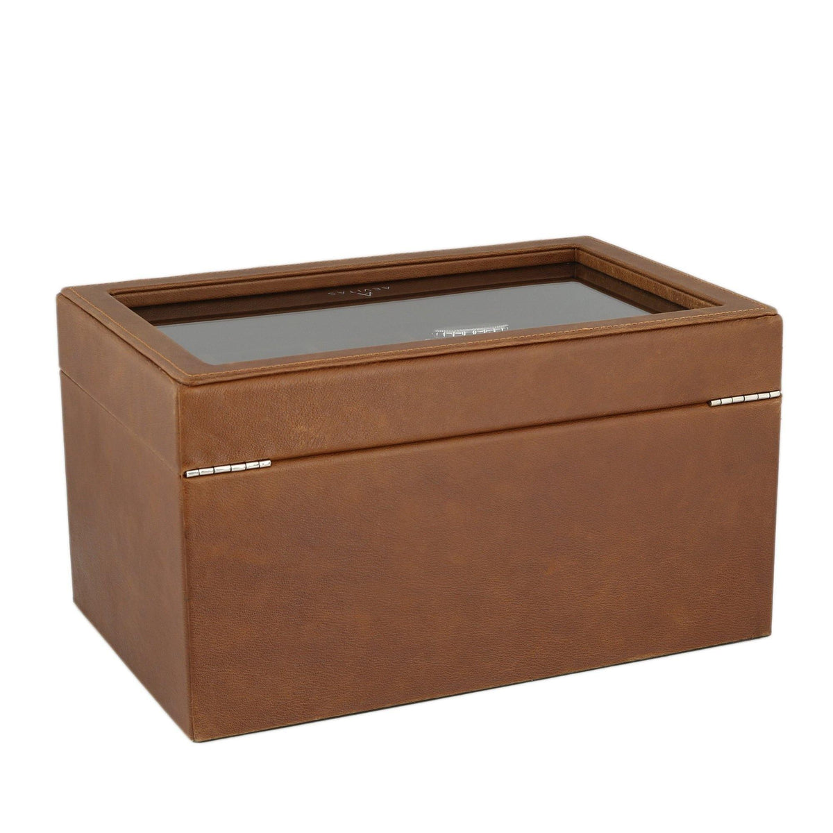 Cognac Brown Genuine Leather Watch Collectors Box with Drawer for 20 Wrist watches by Aevitas