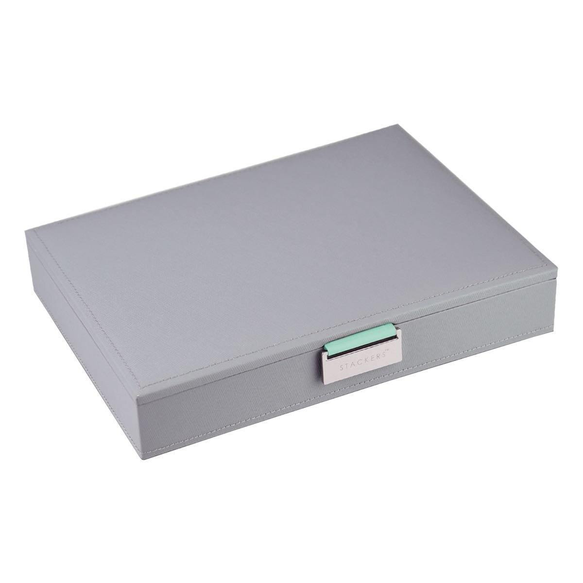 Dove Grey with Mint Lining Classic Size Stackers Lidded Tray