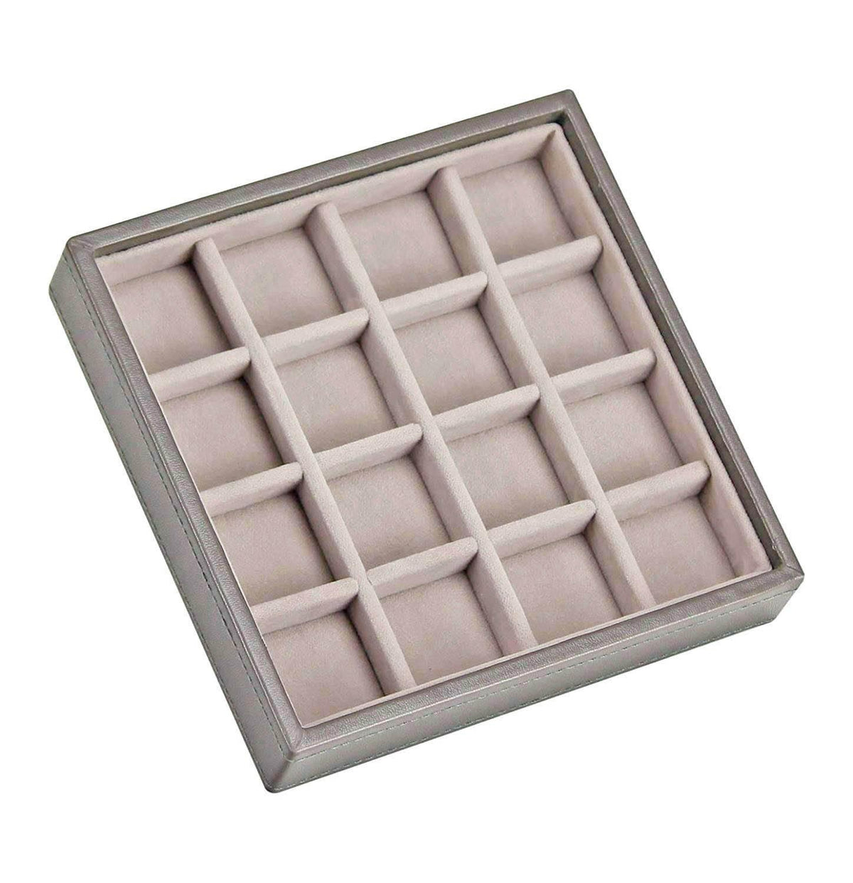 Mink Charm Bead Criss Cross 16 Section Stackers Jewellery Tray