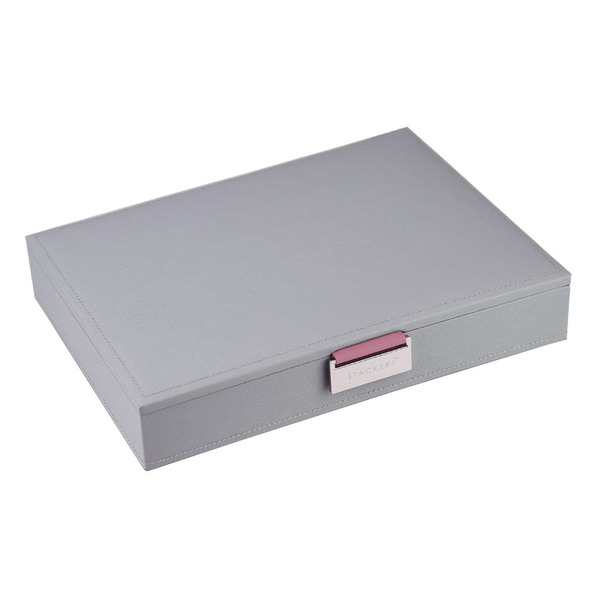Stackers Dove Grey with Antique Pink Lining Classic Size Lidded Tray