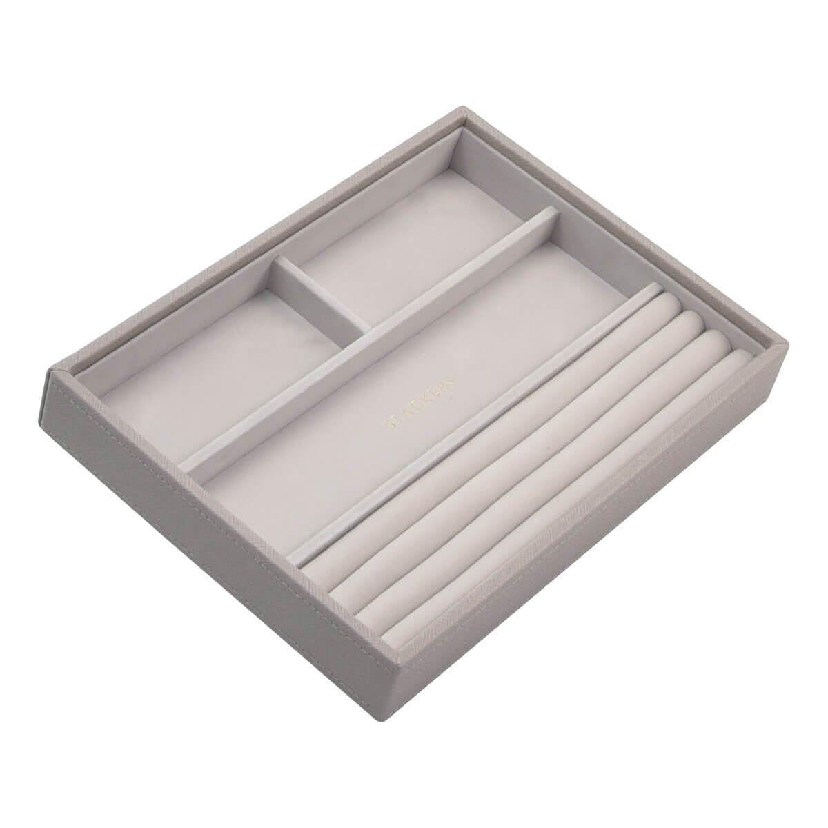 Taupe PREMIUM Stackers Jewellery Box Rings tray