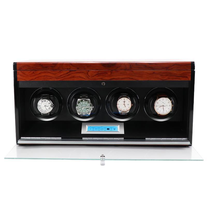 Automatic 4 Watch Winder in Mahogany Finish by Aevitas