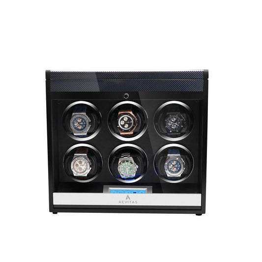 Aevitas Watch Winder for Six Automatic Watches in Carbon Fibre