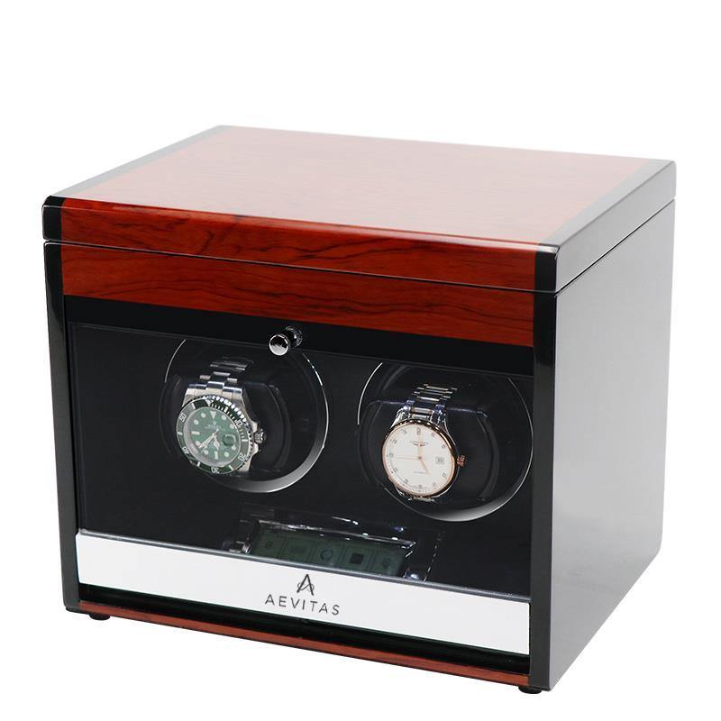 Automatic 2 Watch Winder in Mahogany Finish by Aevitas
