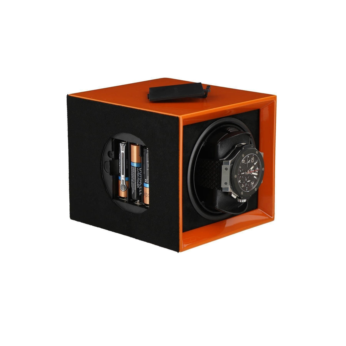 Watch Winder for 1 Automatic Watch in Orange Mains or Battery by Aevitas