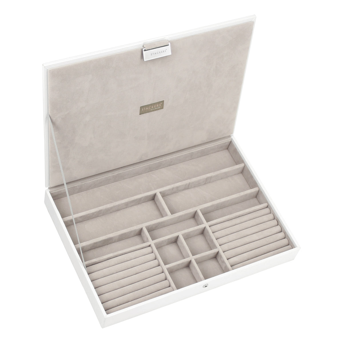 White Premium Super Size Stackers Lidded Tray